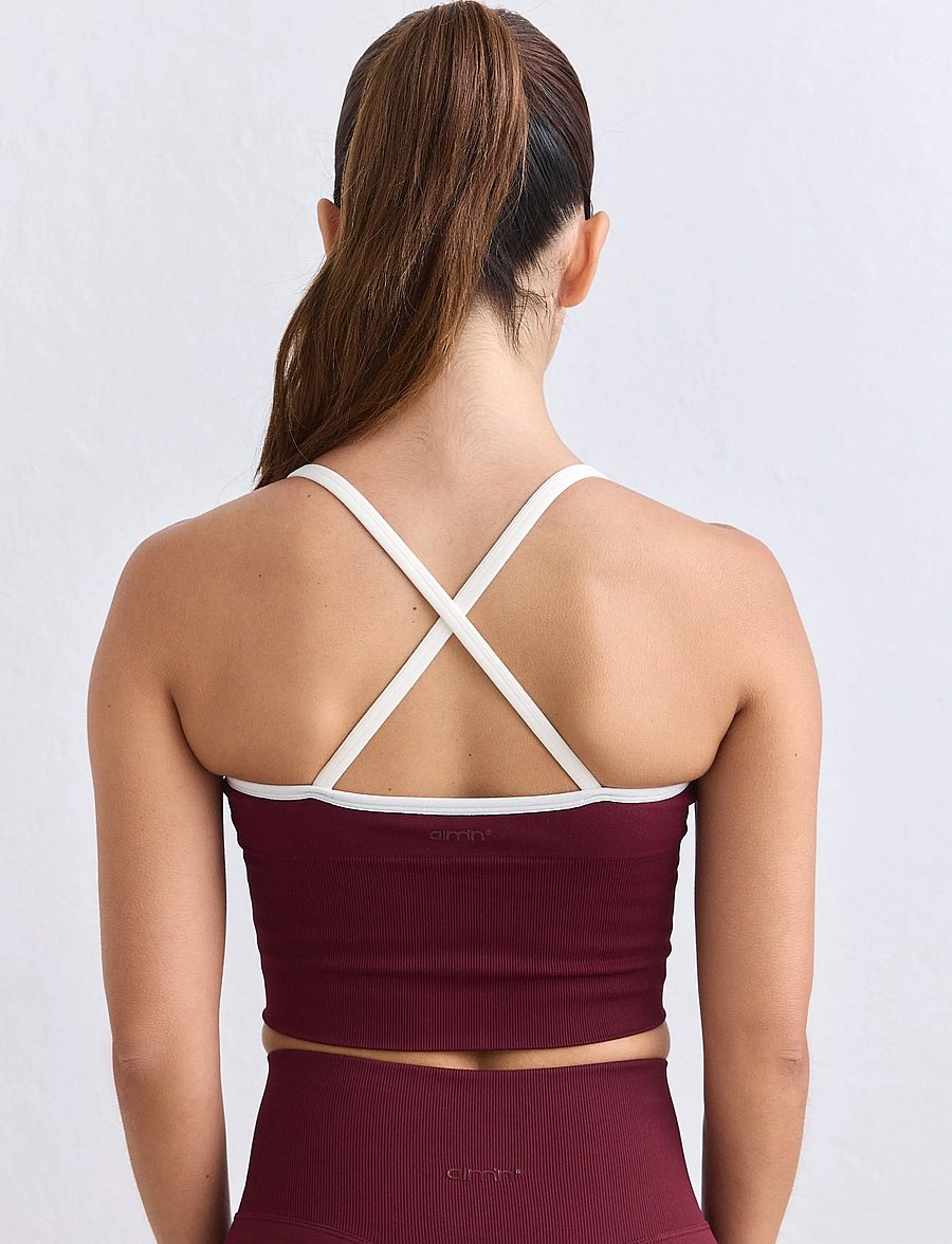 aim´n - Shape Seamless Cross Back Bralette - mittlerer halt - merlot - 4