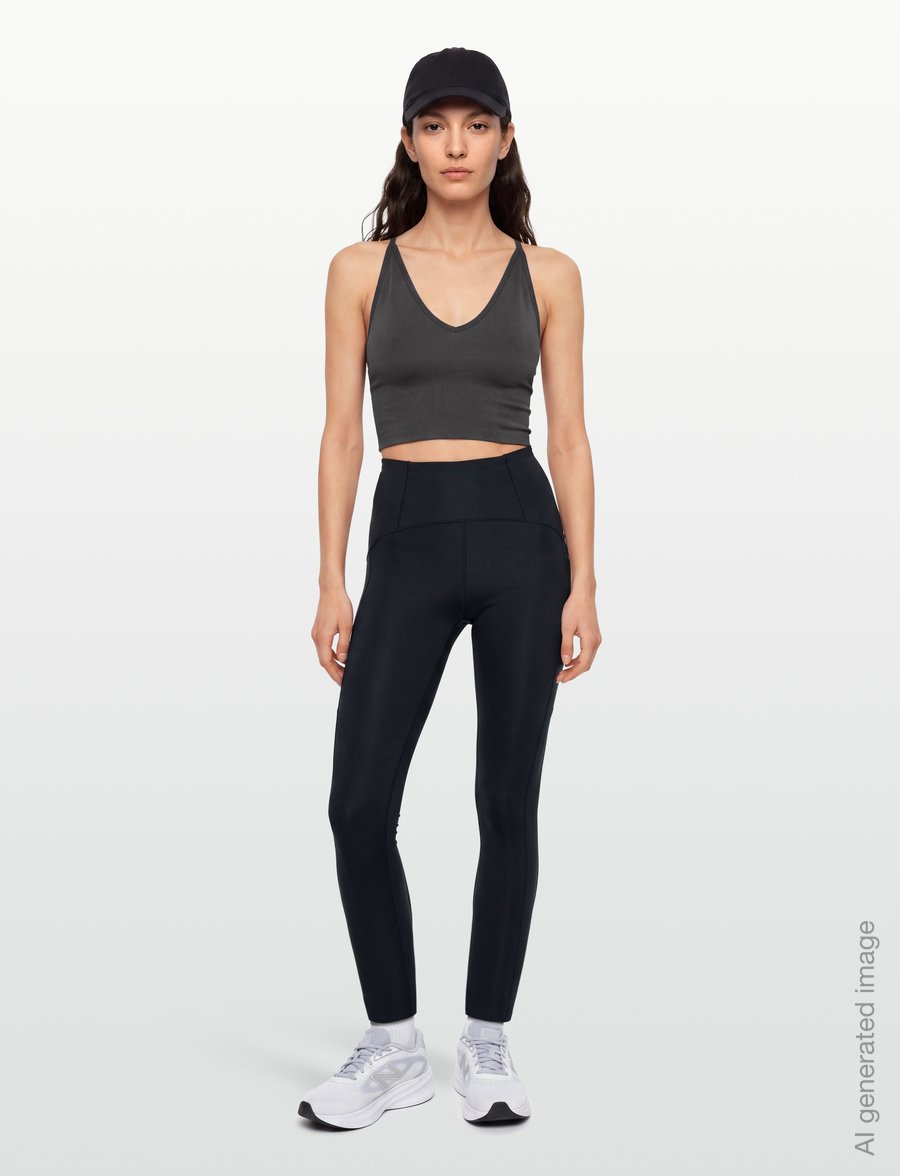aim´n - Shape Seamless Cross Back Bralette - mittlerer halt - shadow grey - 0