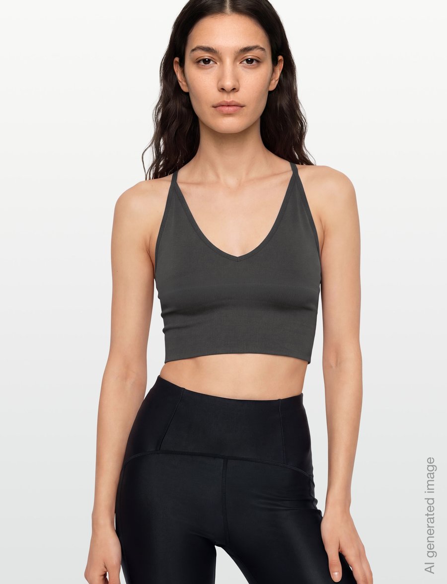 aim´n - Shape Seamless Cross Back Bralette - mittlerer halt - shadow grey - 3