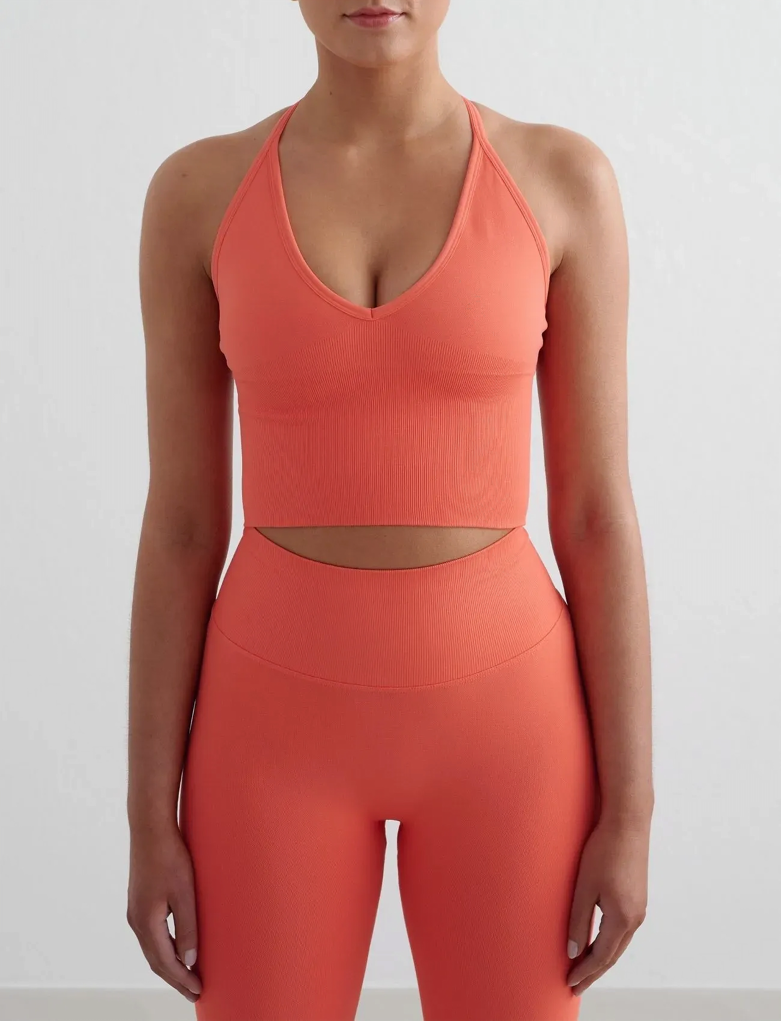 aim ́n Shape Seamless Cross Back Bralette, L, Sport Crop Oberteile, Orange - Sleeveless Frauen