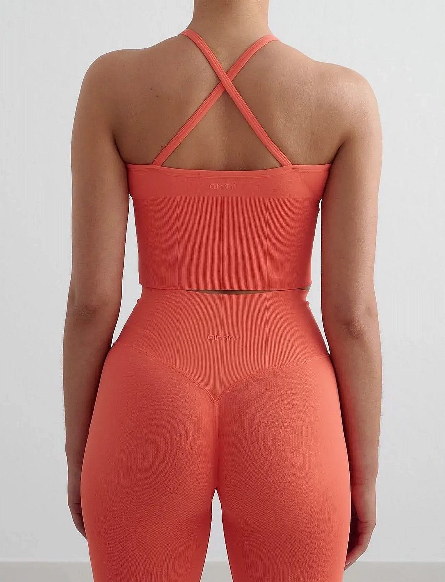 aim´n - Shape Seamless Cross Back Bralette - sport-bhs - tangerine - 3