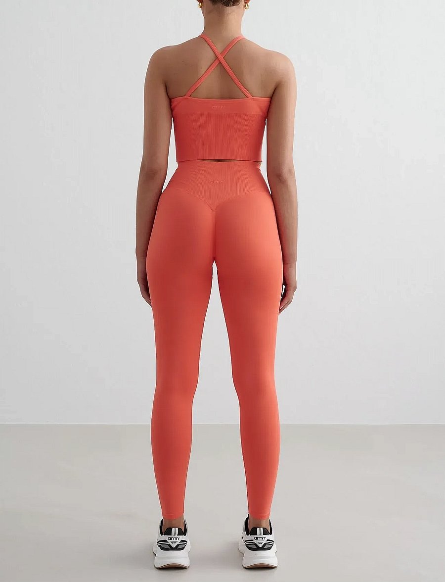 aim´n - Shape Seamless Cross Back Bralette - sport-bhs - tangerine - 4