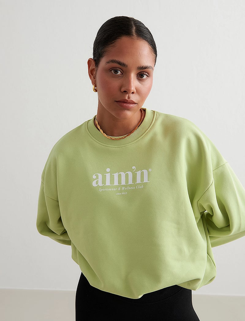 aim´n - Club Terry Sweatshirt - sweatshirts - matcha - 5