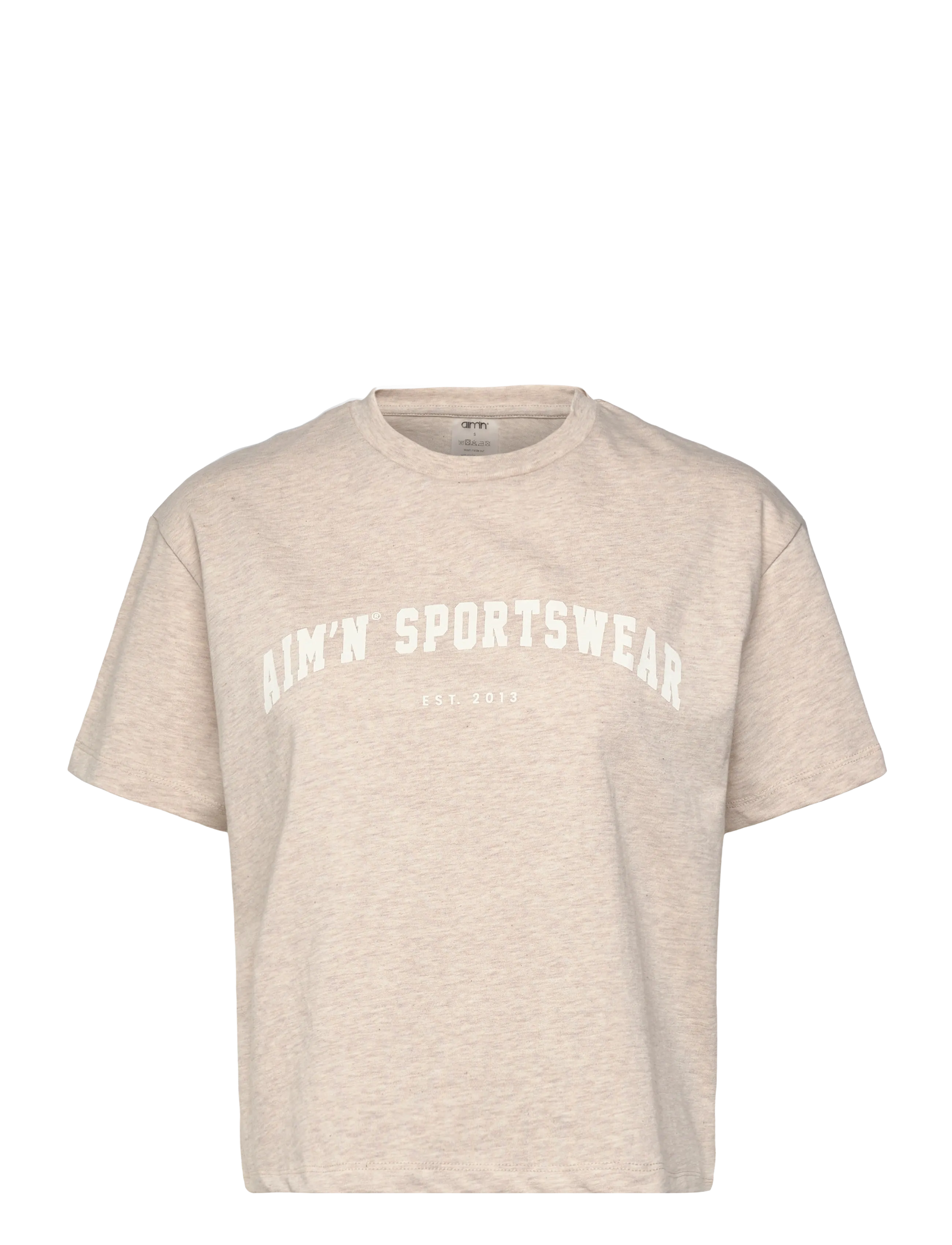 aim´n Varsity Boxy T-shirt - Kampagne - BEIGE MELANGE / beige
