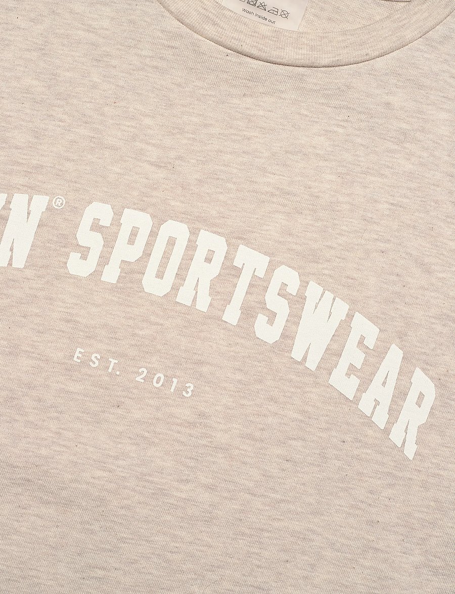 aim´n - Varsity Boxy T-shirt - t-shirts - beige melange - 2