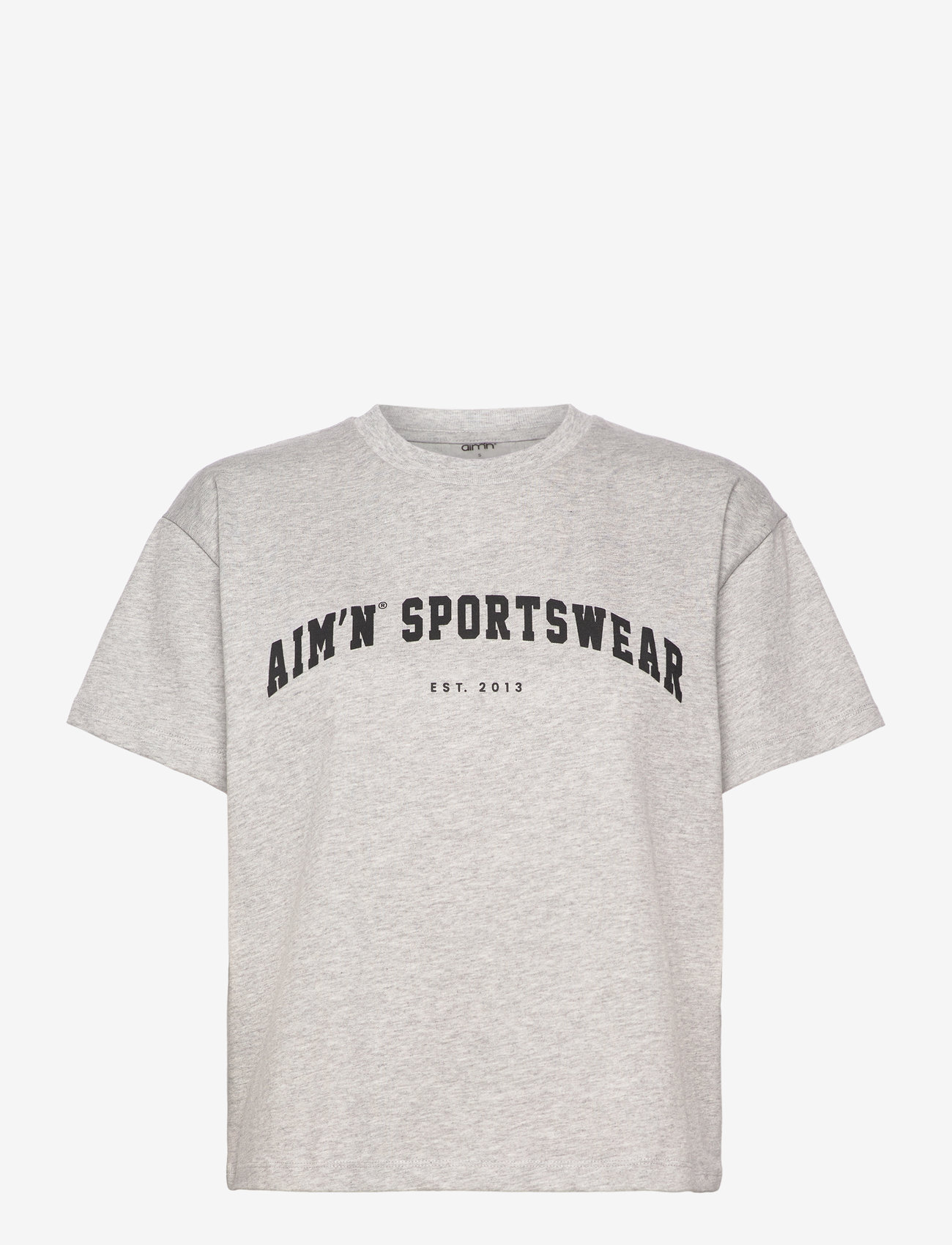 aim´n - Varsity Boxy T-shirt - t-shirts - grey melange - 1