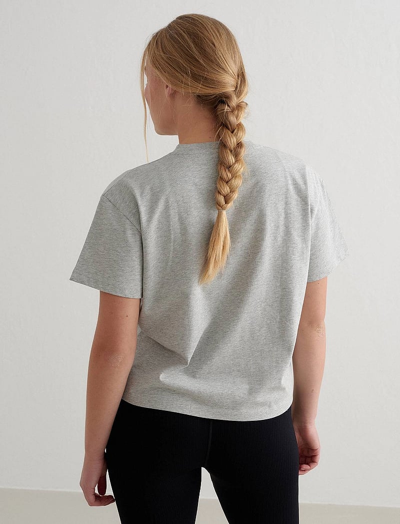 aim´n - Varsity Boxy T-shirt - t-shirts - grey melange - 3