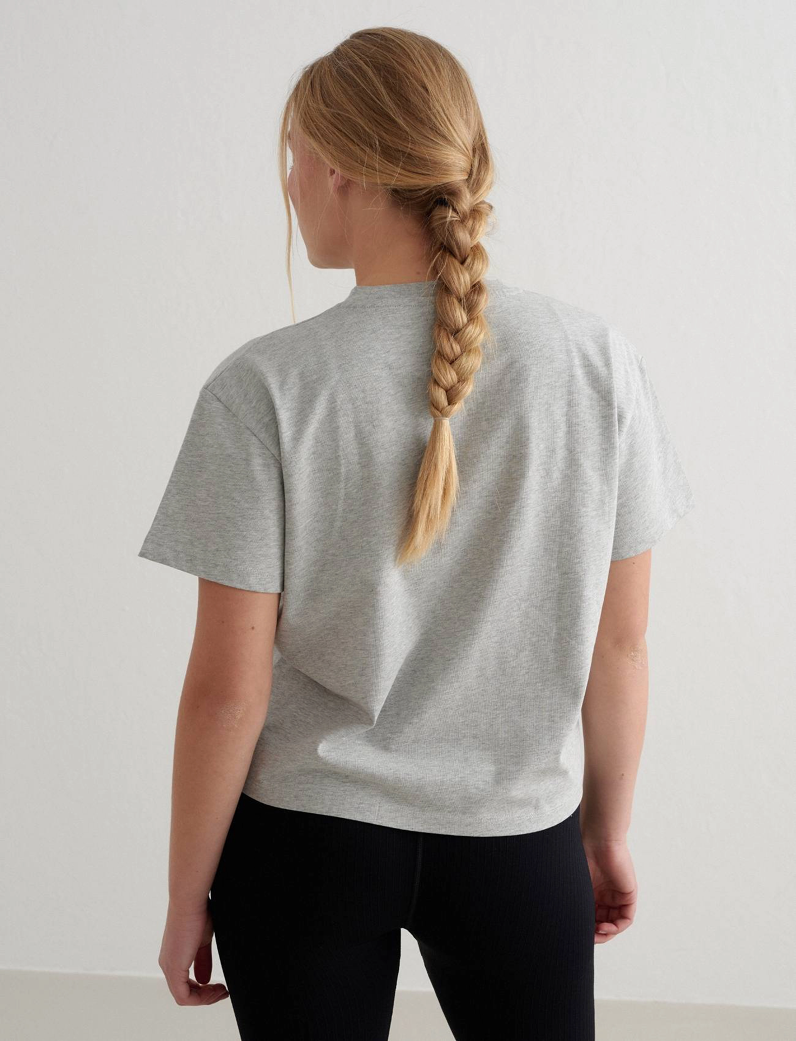 aim´n - Varsity Boxy T-shirt - t-shirts - grey melange - 3