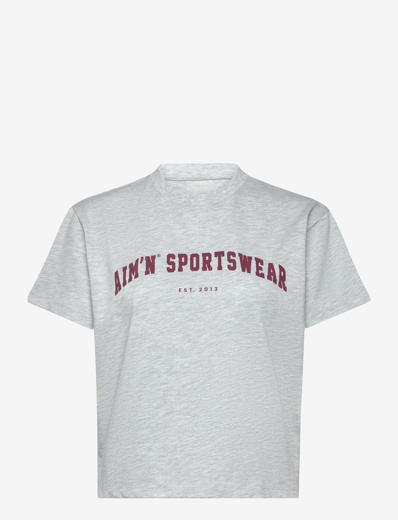 aim´n - Varsity Boxy T-shirt - toppar og stuttermabolir - light grey melange - 1