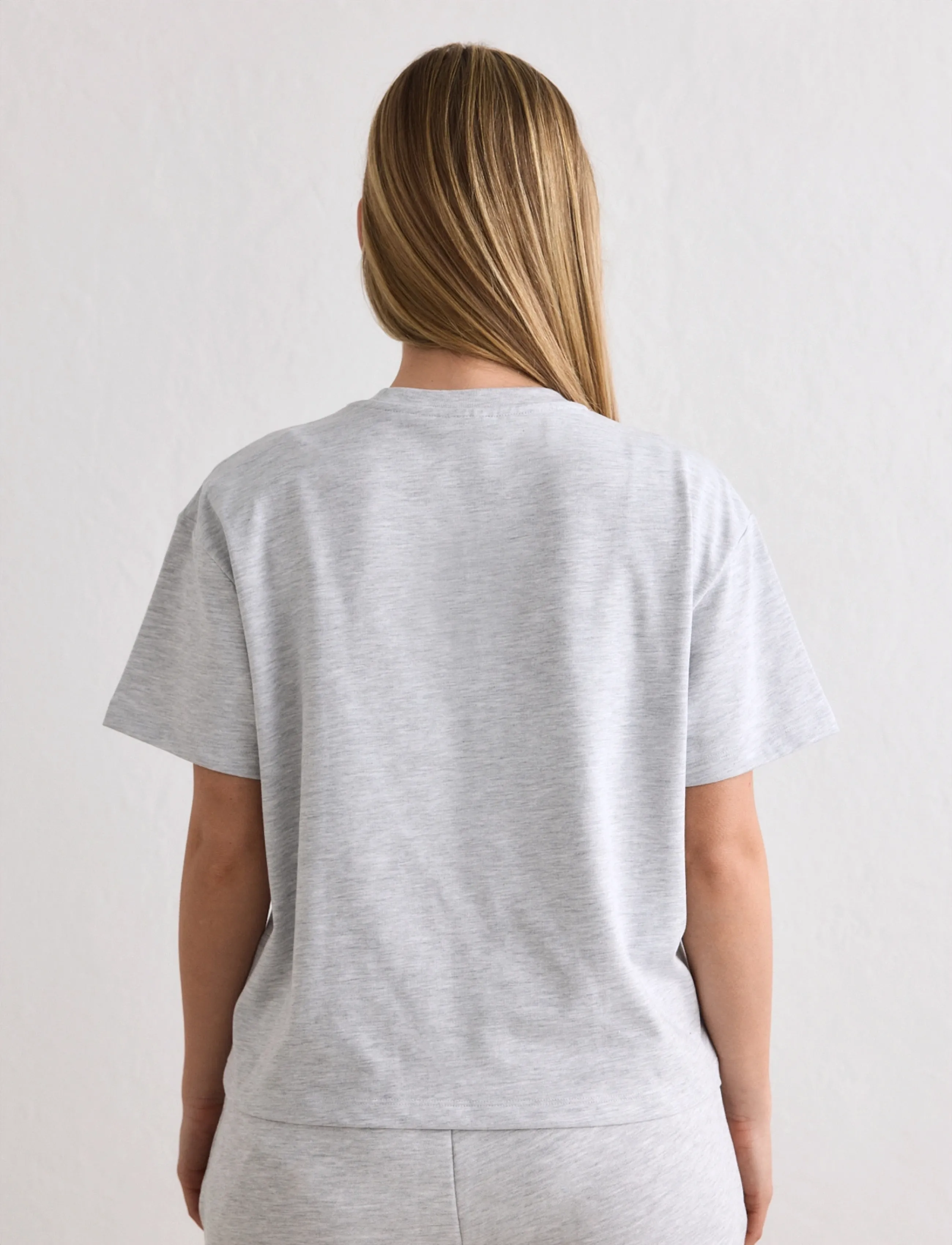 aim´n - Varsity Boxy T-shirt - t-shirts - light grey melange - 5