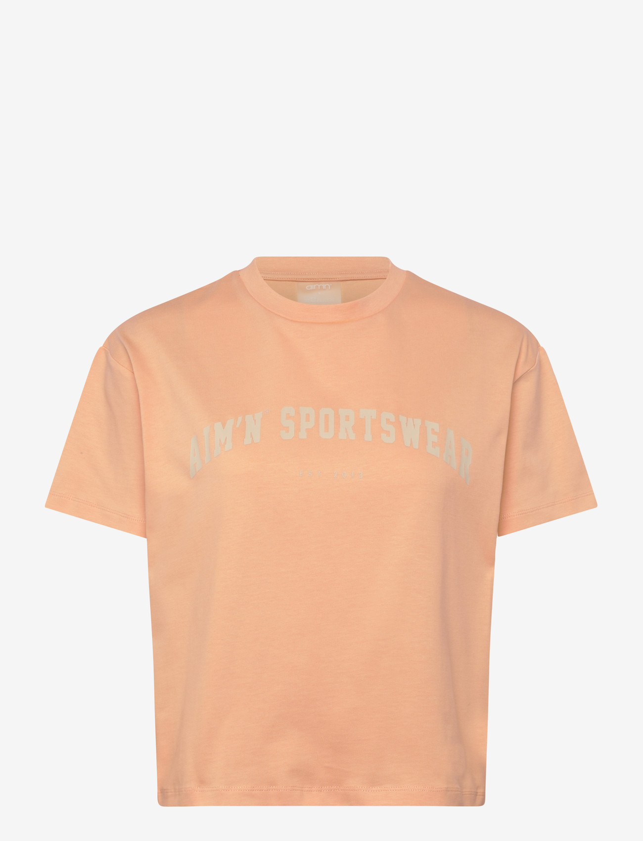 aim´n - Varsity Boxy T-shirt - t-shirts - peach - 1