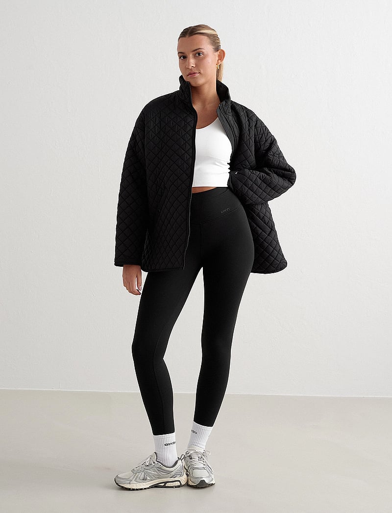 aim´n - Oversized Quilted Jacket - ytterkläder - black - 0