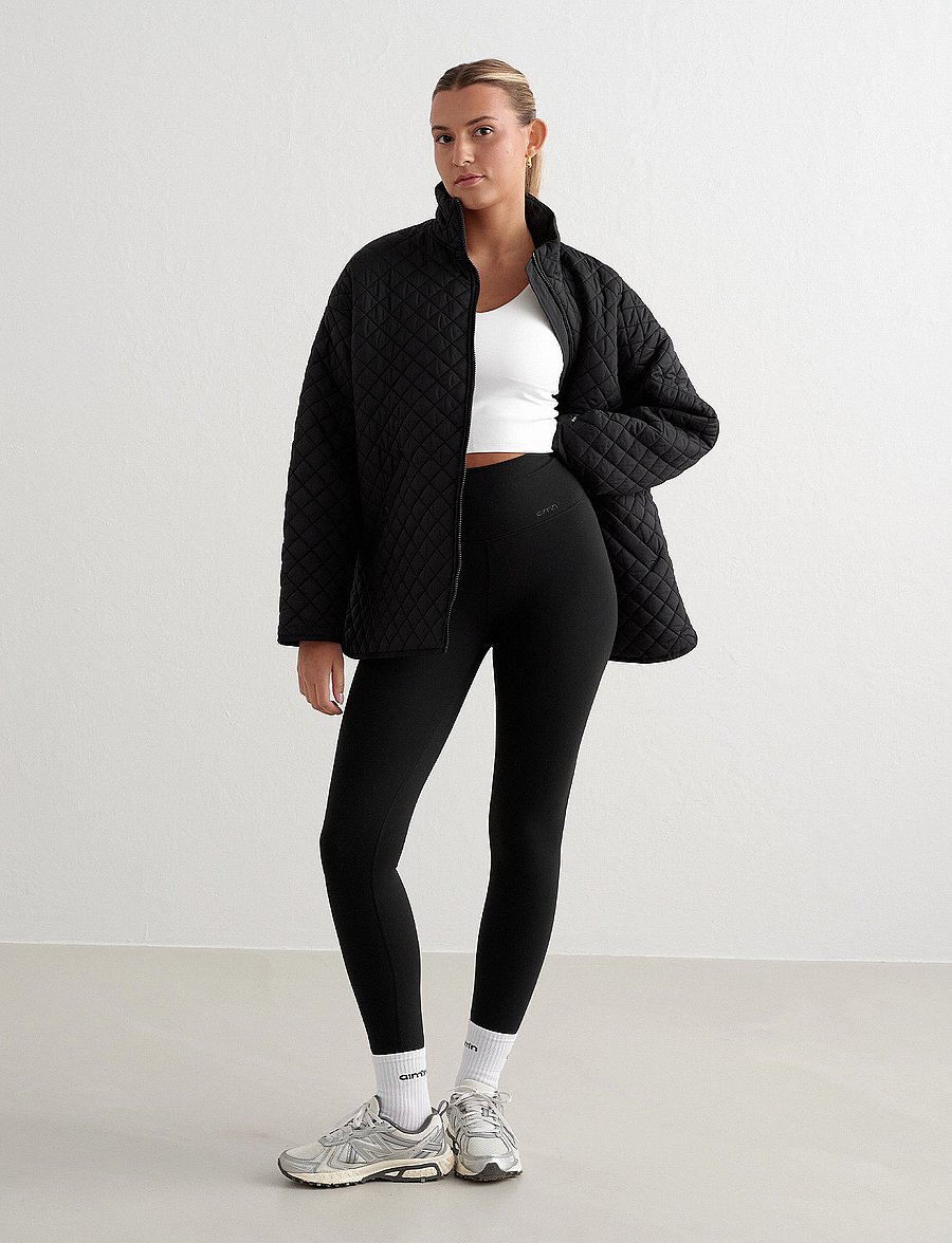 aim´n - Oversized Quilted Jacket - casual jackets - black - 0