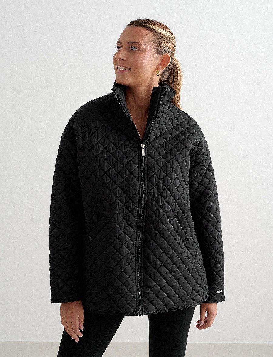 aim´n - Oversized Quilted Jacket - casual jackets - black - 3
