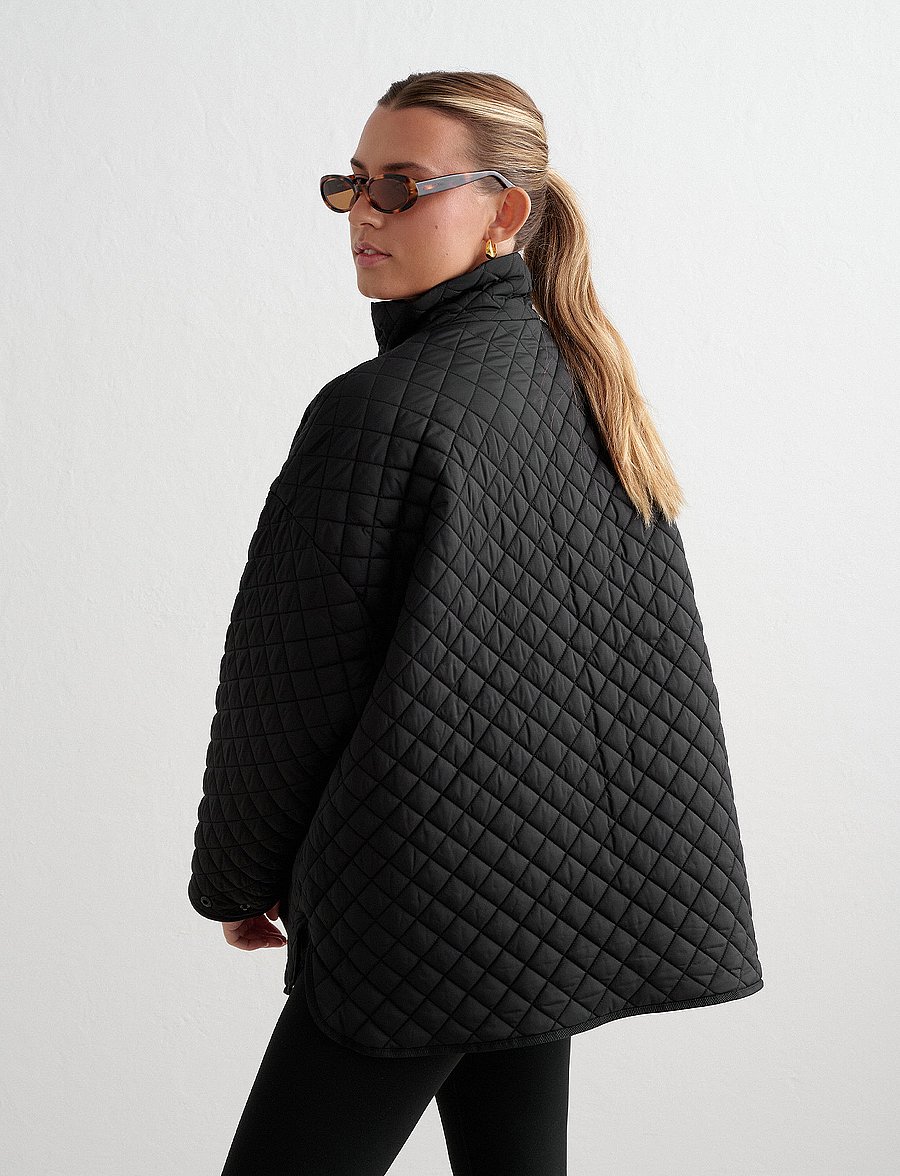 aim´n - Oversized Quilted Jacket - casual jackets - black - 5