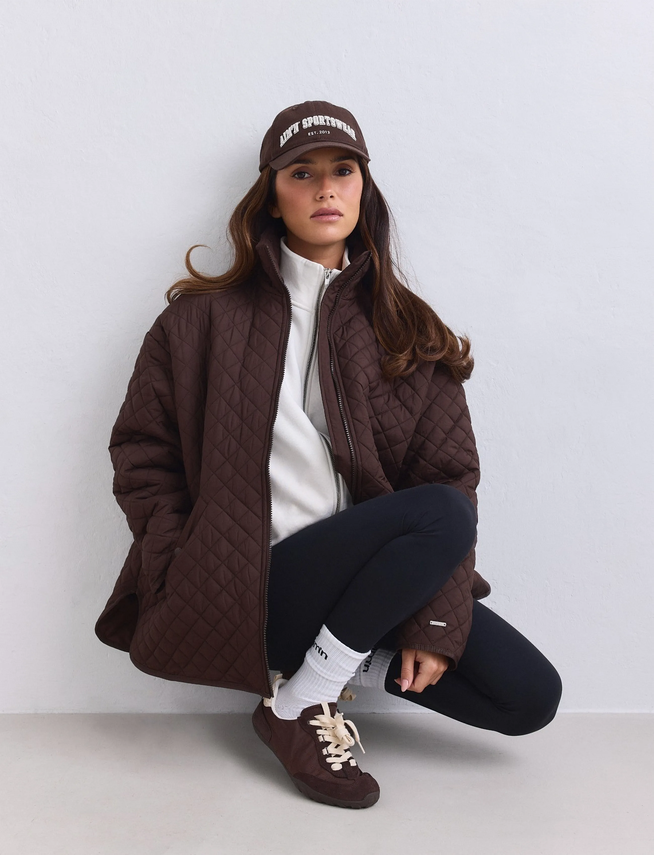 aim´n - Oversized Quilted Jacket - casual jakker - chocolate - 3