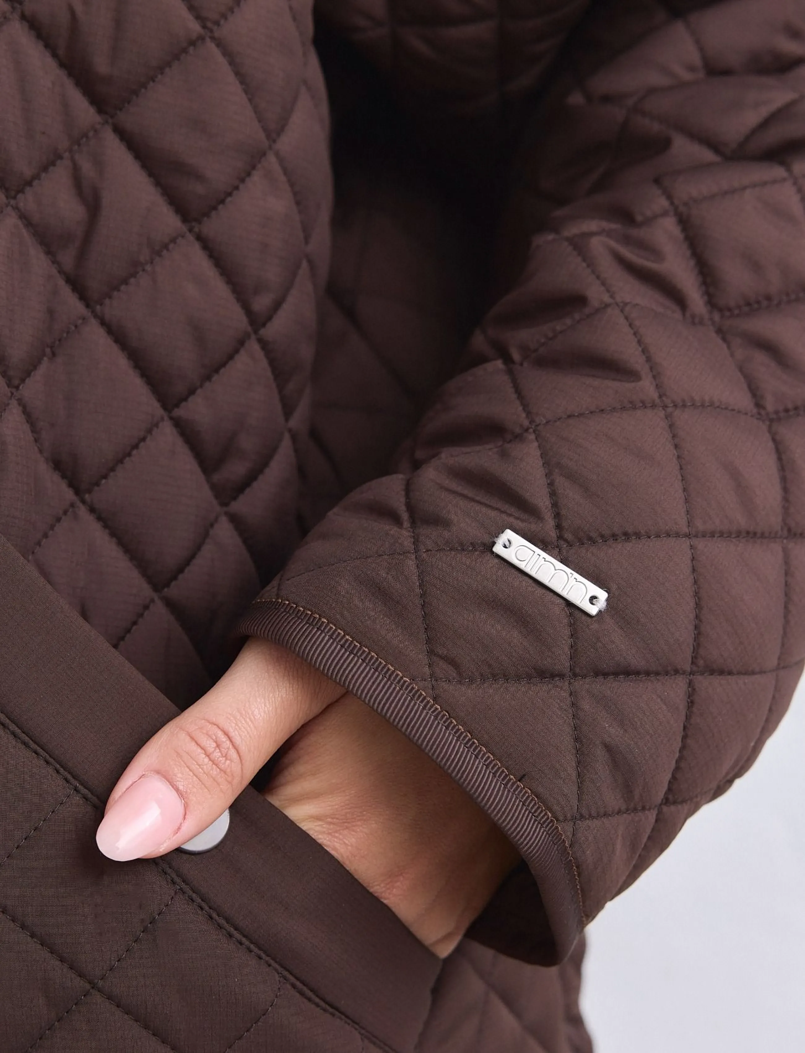 aim´n - Oversized Quilted Jacket - casual jakker - chocolate - 4