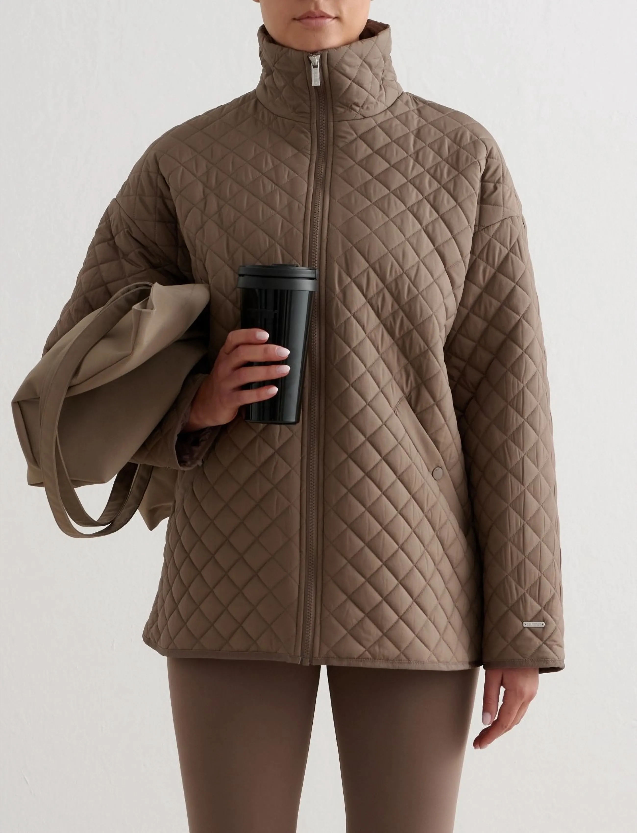 aim´n - Oversized Quilted Jacket - casual jakker - nougat - 4