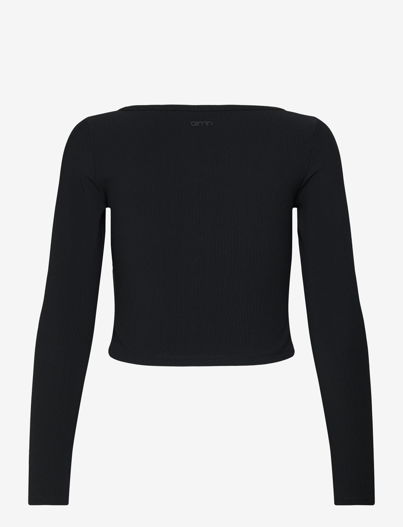 aim´n - Ribbed Performance Zipped Cardigan - crop tops - black - 2