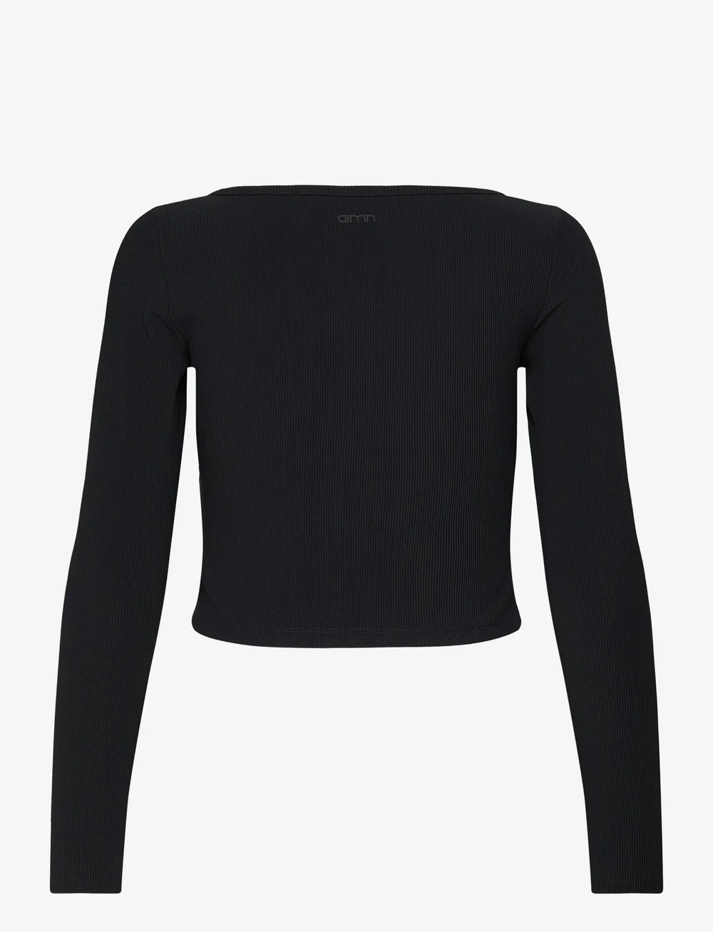 aim´n - Ribbed Performance Zipped Cardigan - crop tops - black - 2