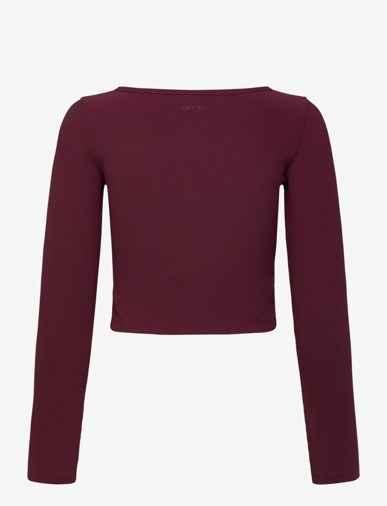 aim´n - Ribbed Performance Zipped Cardigan - crop tops - cherry - 2