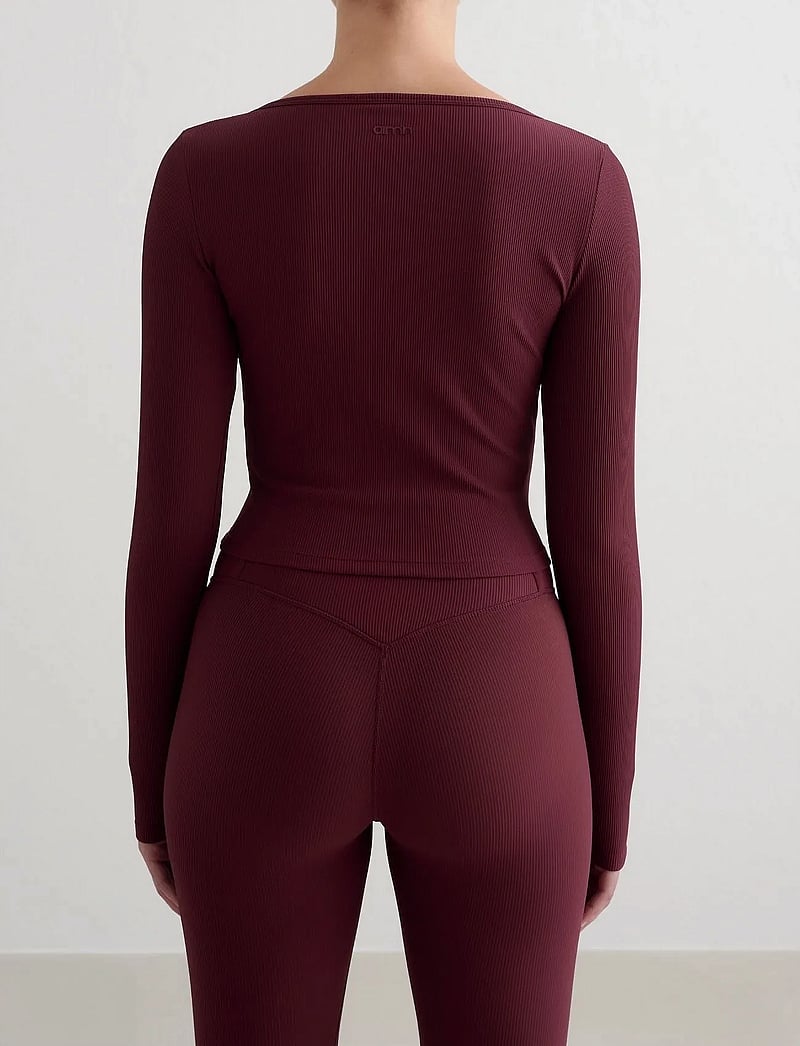 aim´n - Ribbed Performance Zipped Cardigan - nabapluusid - cherry - 3