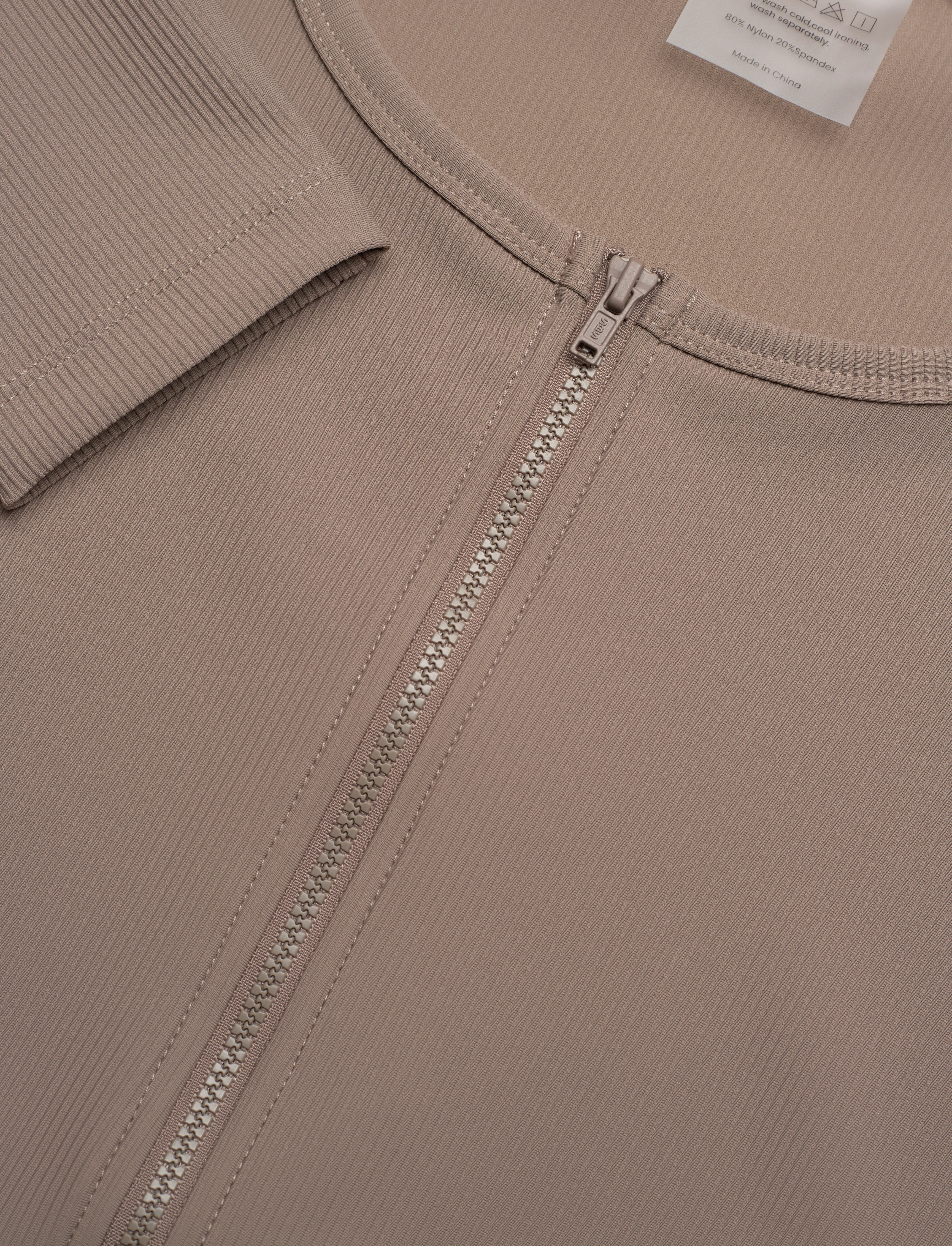 aim´n - Ribbed Performance Zipped Cardigan - nabapluusid - nougat - 5