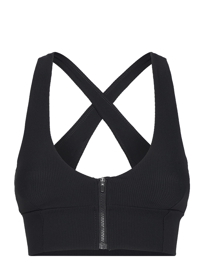 aim´n - Ribbed Performance Zipped Bra - sport-bhs - black - 1