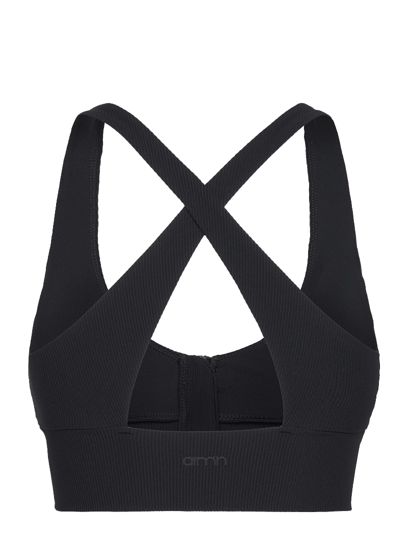 aim´n - Ribbed Performance Zipped Bra - sport-bhs - black - 2