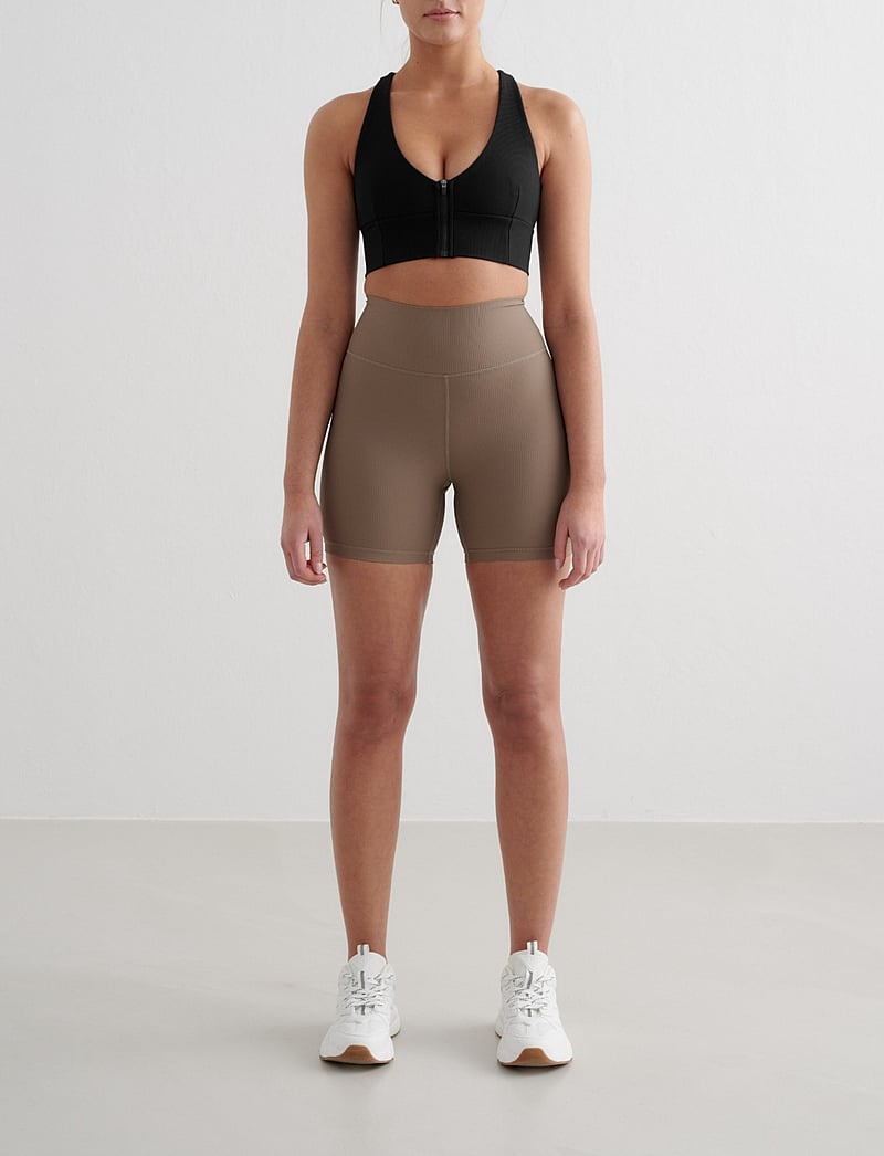 aim´n - Ribbed Performance Zipped Bra - sport-bhs - black - 4