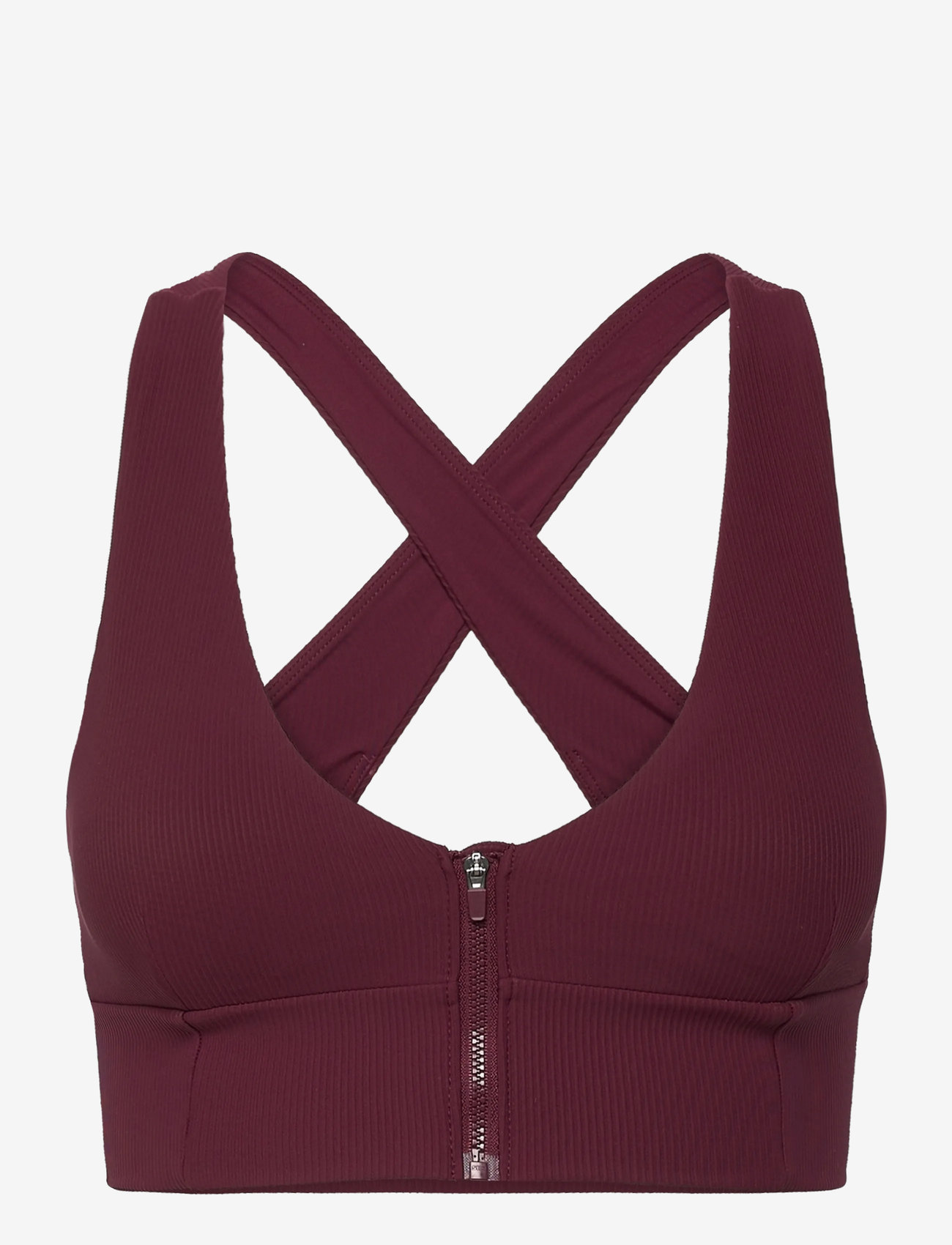aim´n - Ribbed Performance Zipped Bra - sports-bh'er - cherry - 1