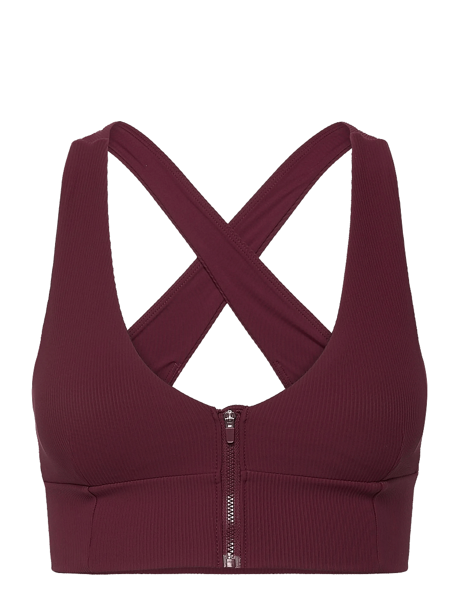 aim´n - Ribbed Performance Zipped Bra - sport bh:ar - cherry - 1