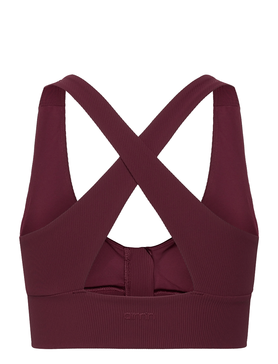 aim´n - Ribbed Performance Zipped Bra - sport bh:ar - cherry - 2