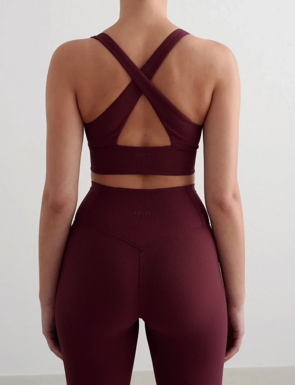 aim´n - Ribbed Performance Zipped Bra - sports-bh'er - cherry - 3