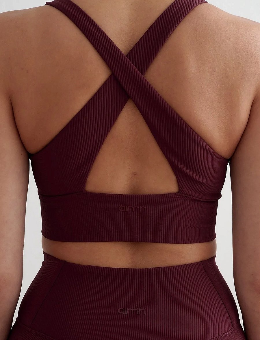 aim´n - Ribbed Performance Zipped Bra - sport bh:ar - cherry - 5