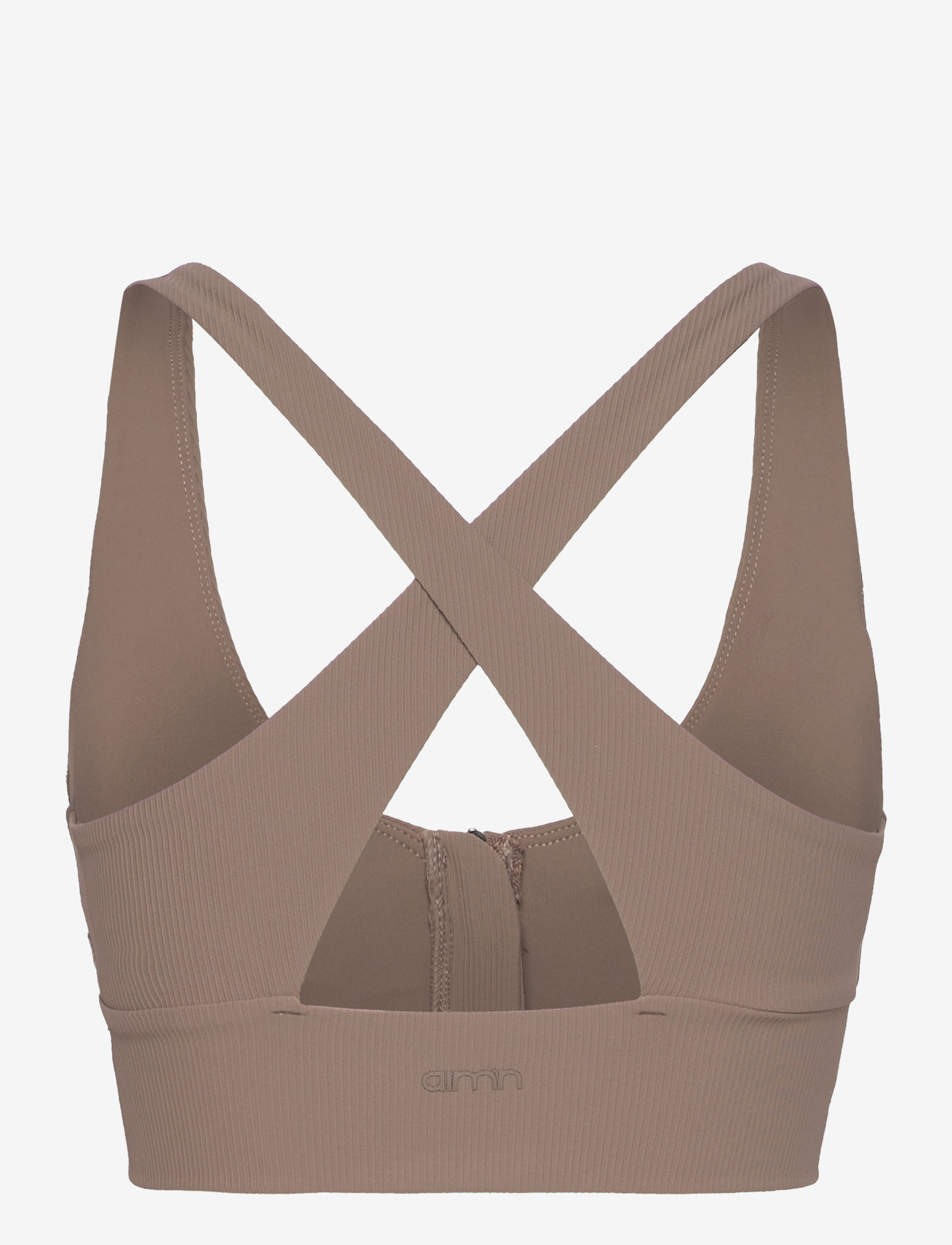 aim´n - Ribbed Performance Zipped Bra - nougat - 1