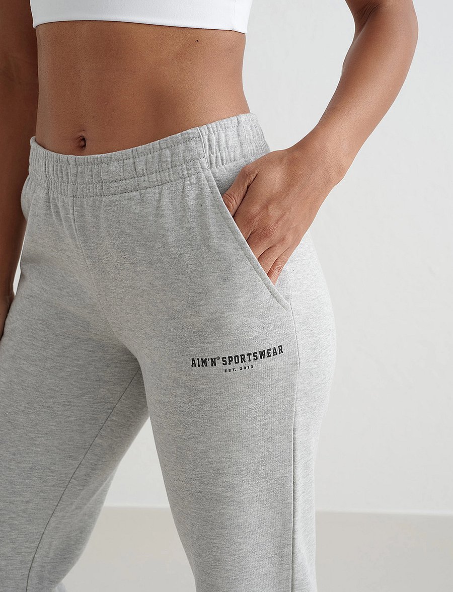 aim´n - Varsity Classic Sweatpants - joggingbukser - grey melange - 4