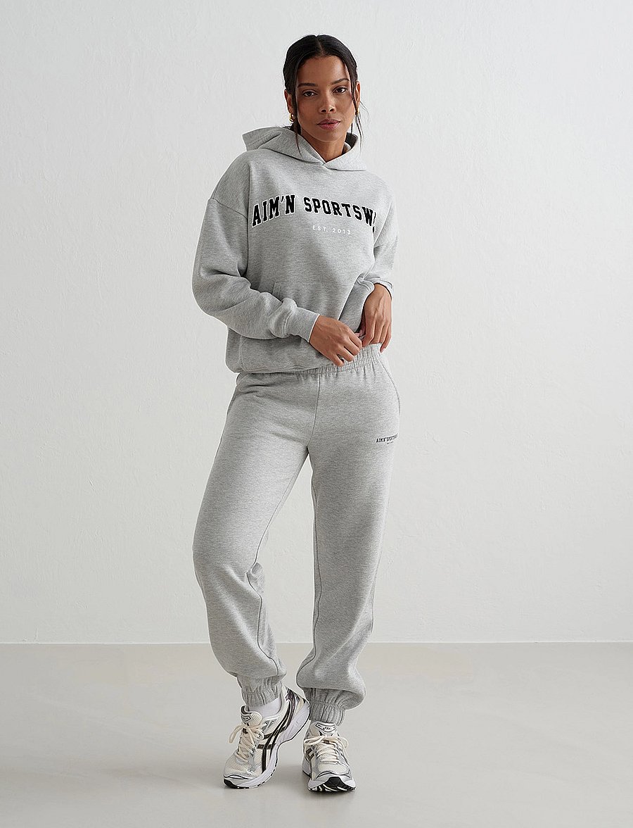 aim´n - Varsity Classic Sweatpants - joggingbukser - grey melange - 5