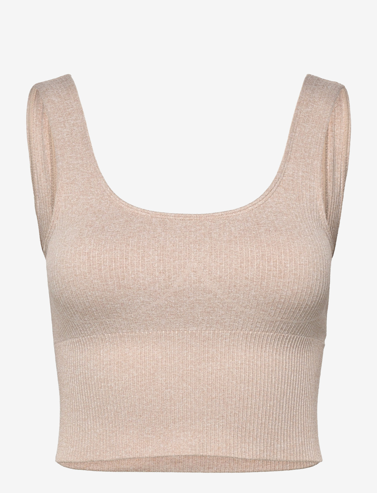 aim´n - Ribbed Seamless Shaping Bralette - crop tops - beige - 1