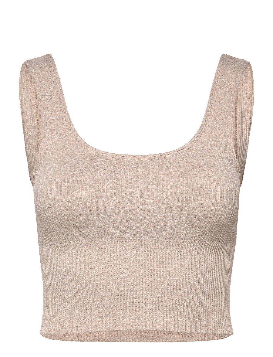 aim´n - Ribbed Seamless Shaping Bralette - sportinės liemenėlės - beige - 1