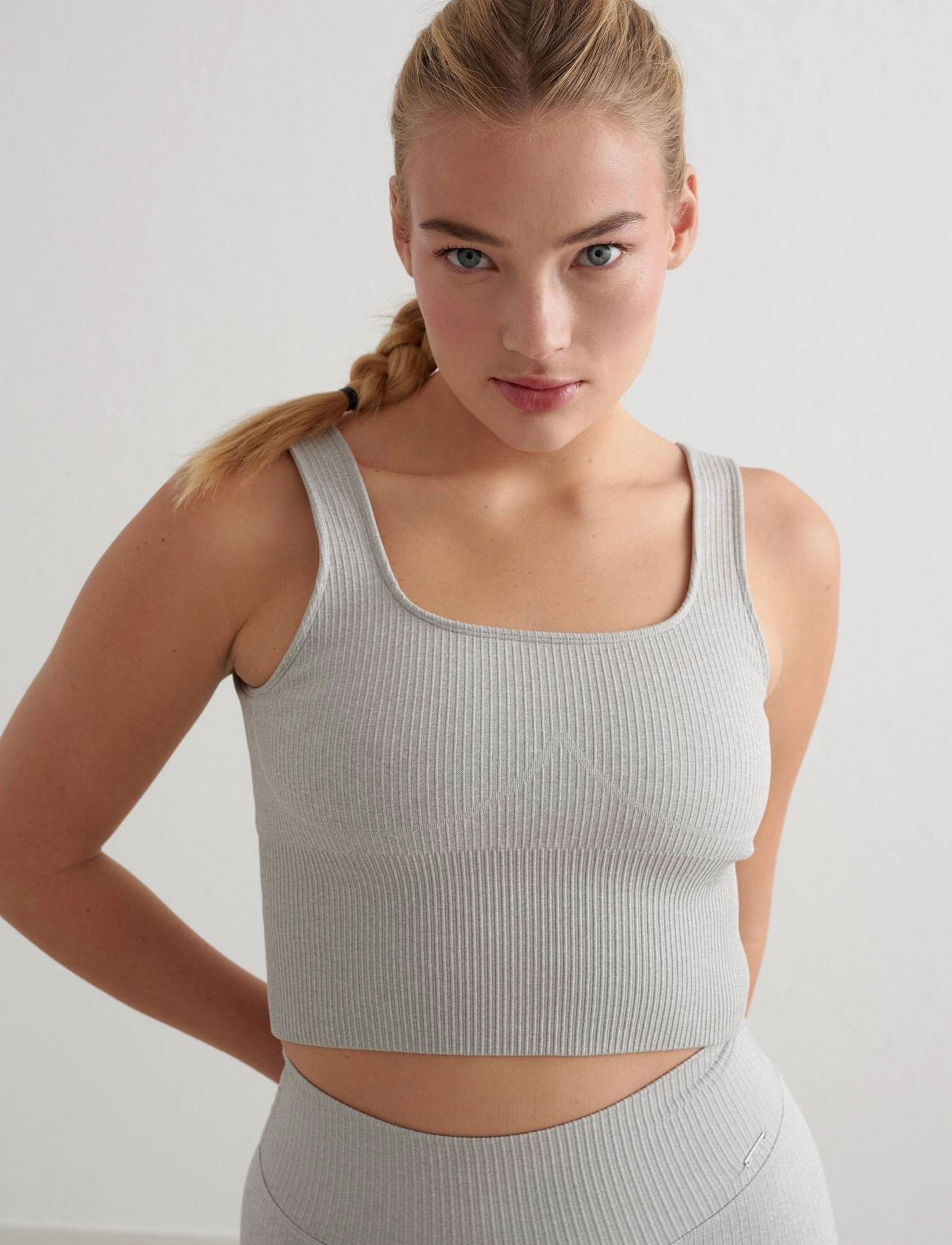 aim´n - Ribbed Seamless Shaping Bralette - sport bh:ar - grey melange - 4