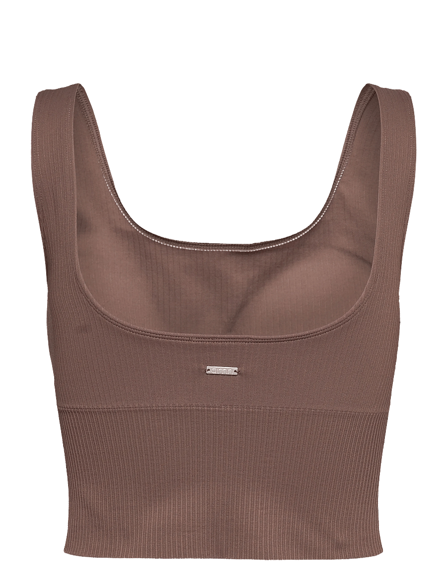 aim´n - Ribbed Seamless Shaping Bralette - sports bras - macchiato - 2