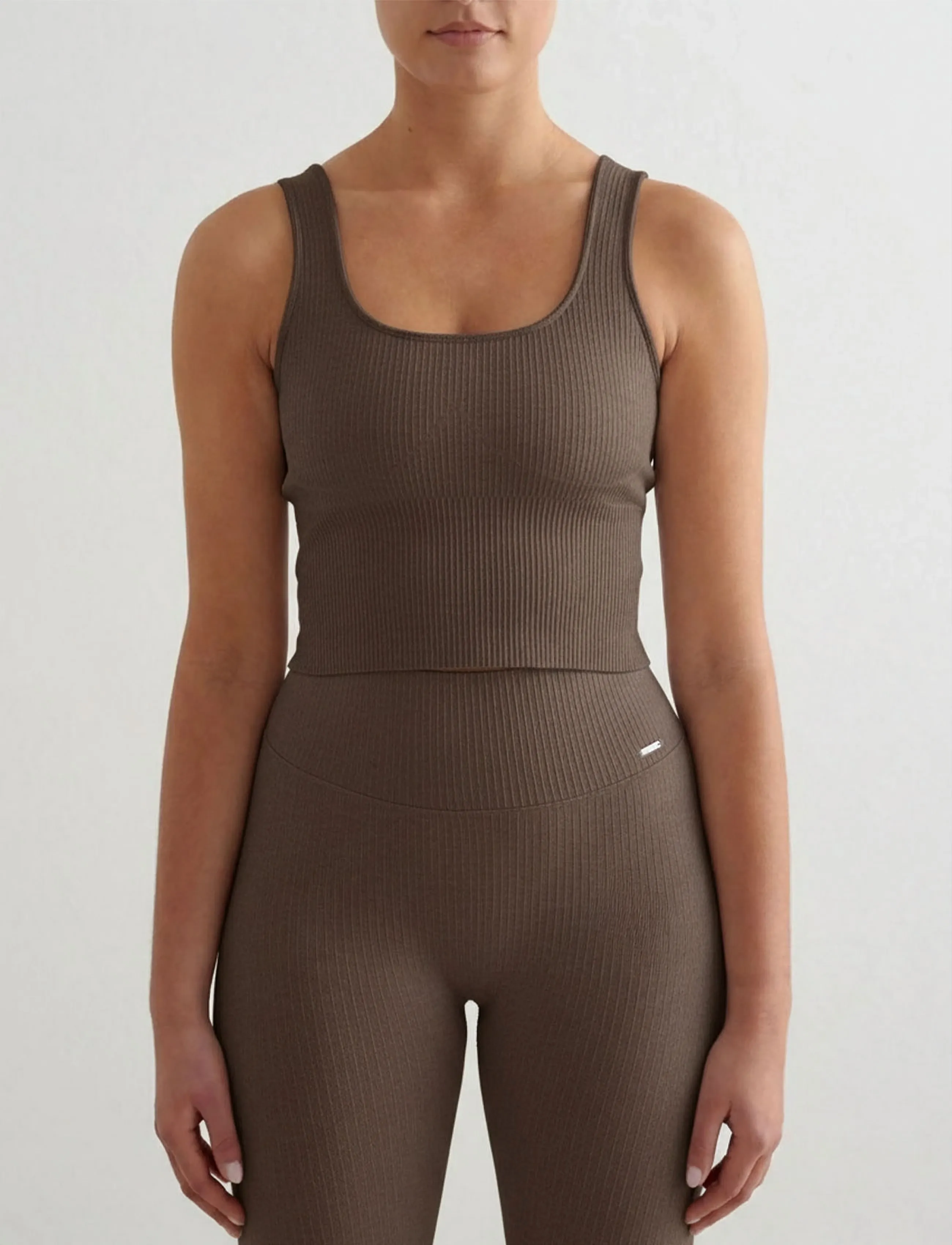 aim ́n Ribbed Seamless Shaping Bralette, Kvinder, Ribbet Sømløs Formende Bralette, Brun, Str: L