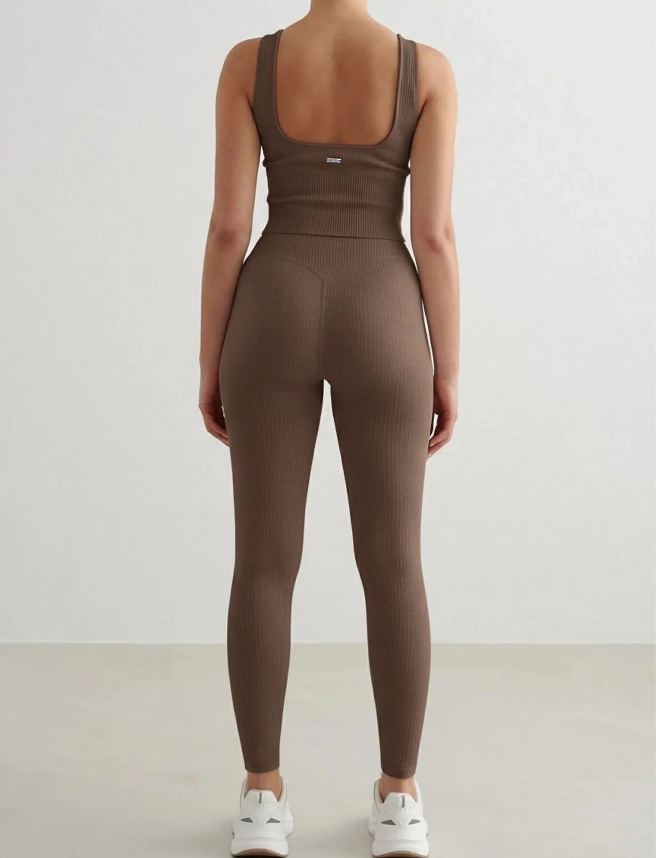 aim´n - Ribbed Seamless Shaping Bralette - sports bras - macchiato - 5
