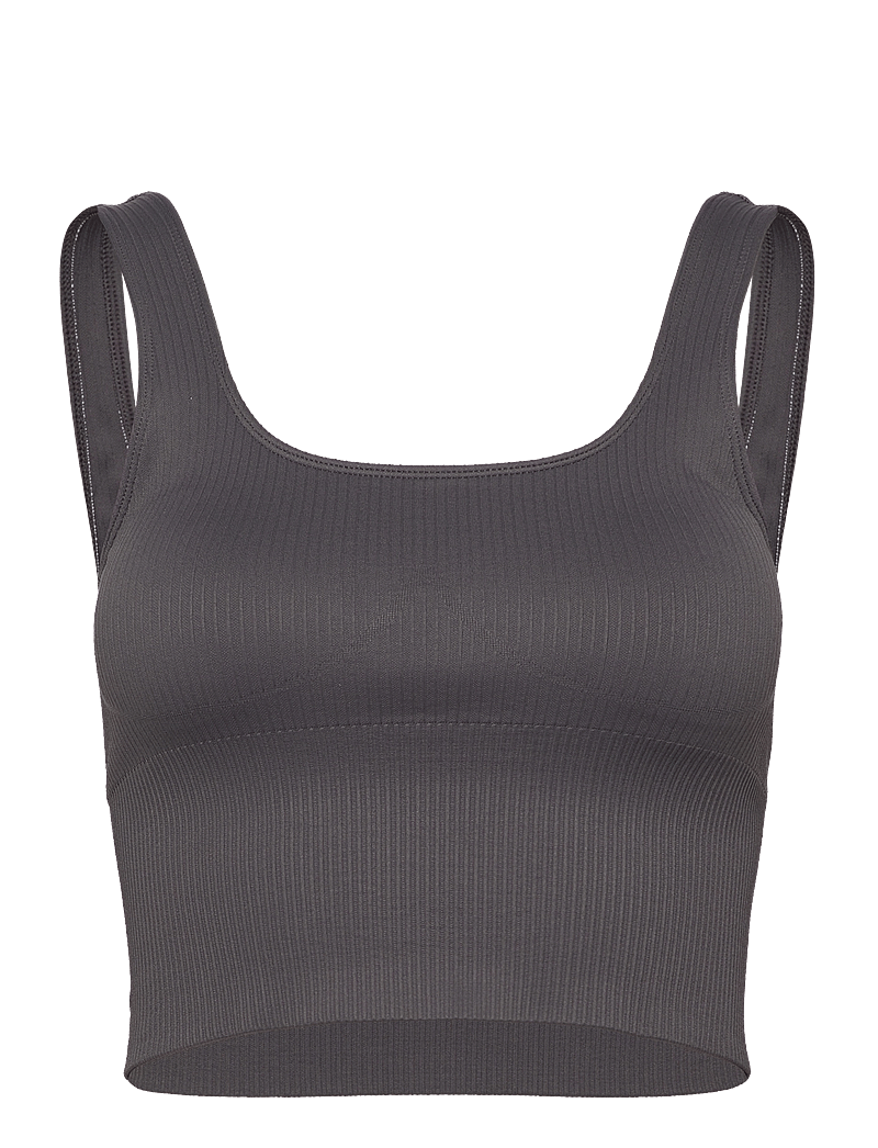 aim´n - Ribbed Seamless Shaping Bralette - crop tops - shadow grey - 1