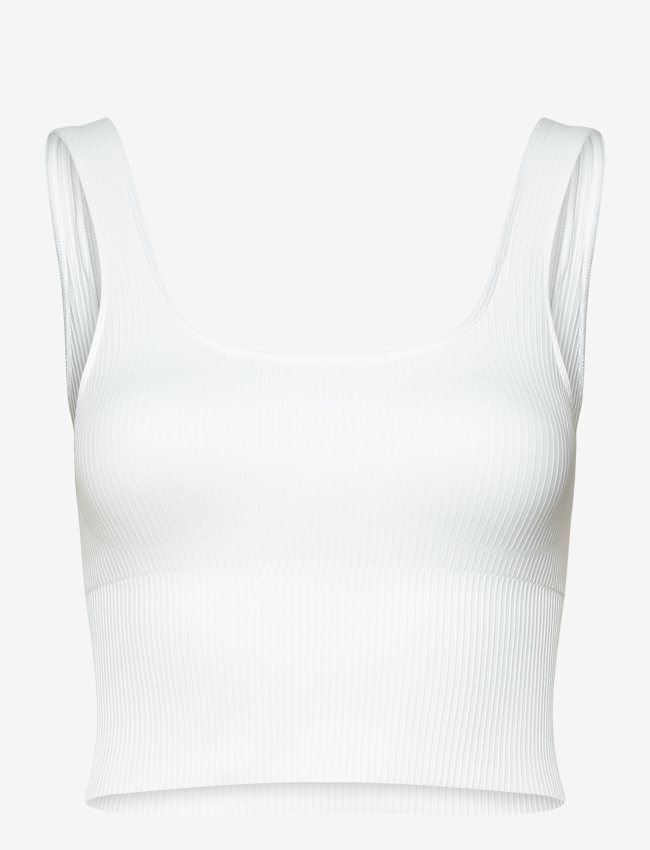aim´n - Ribbed Seamless Shaping Bralette - któtkie bluzki - white - 1