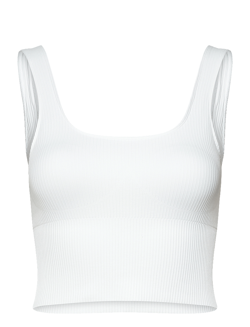 aim´n - Ribbed Seamless Shaping Bralette - któtkie bluzki - white - 1