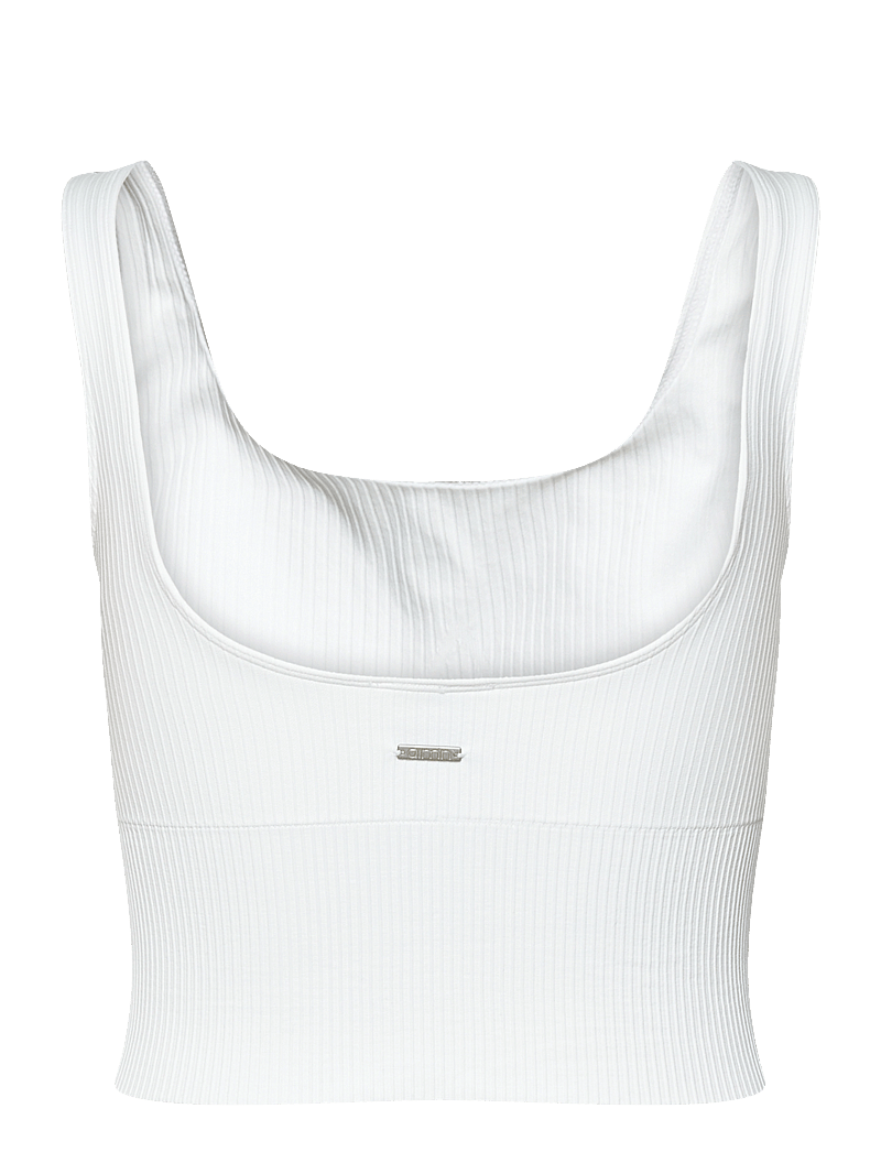 aim´n - Ribbed Seamless Shaping Bralette - któtkie bluzki - white - 2