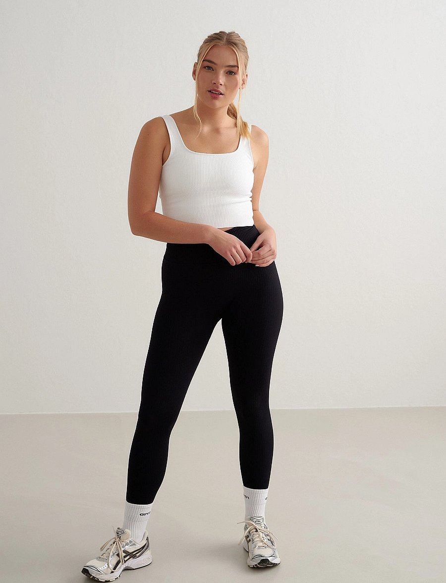 aim´n - Ribbed Seamless Shaping Bralette - sport bh:ar - white - 5