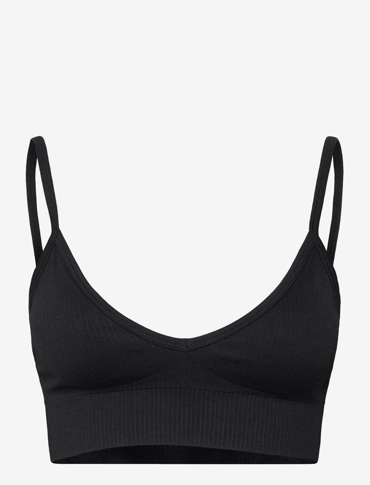 aim´n - Ribbed Seamless Deep Cut Bra - sport-bhs - black - 1